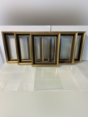 Six Matching Antique Victorian Eastlake Walnut Picture Frame Gold Gilt Fits 8x10